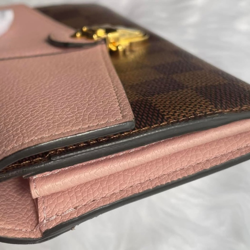Louis Vuitton Clapton Damier Ebene Long Wallet (in pink Magnolia color ) - Picture 12 of 12